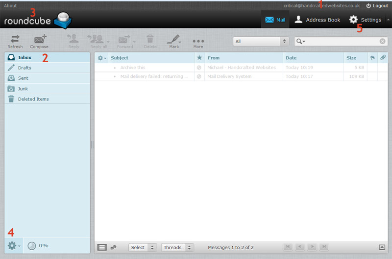 Webmail with Round Cube