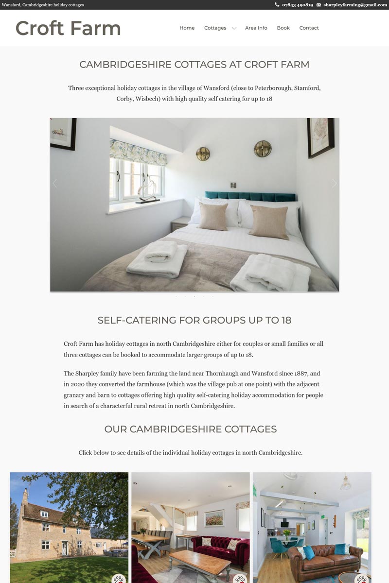 Cambridgeshire cottage web design