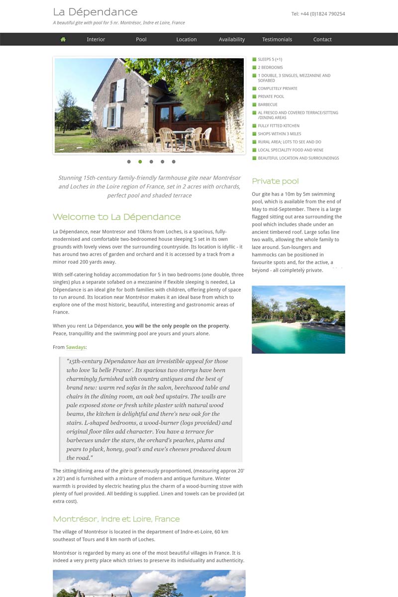 French holiday villa
