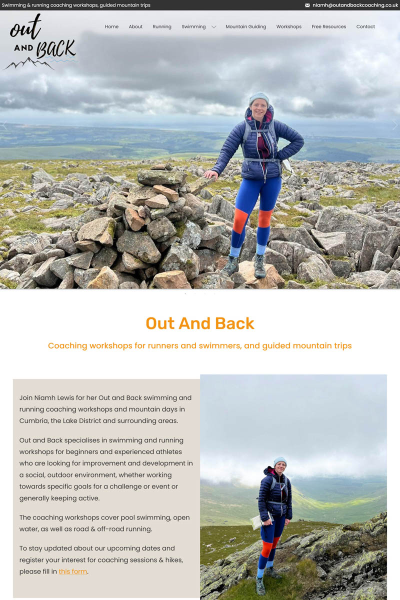 Sports coaching website, Cumbria