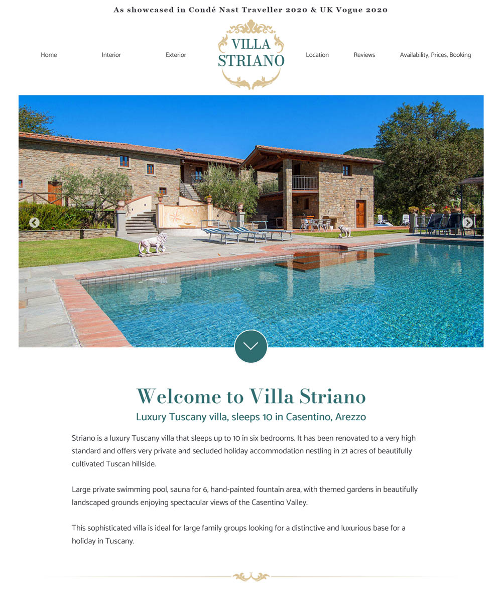 Tuscany villa web design