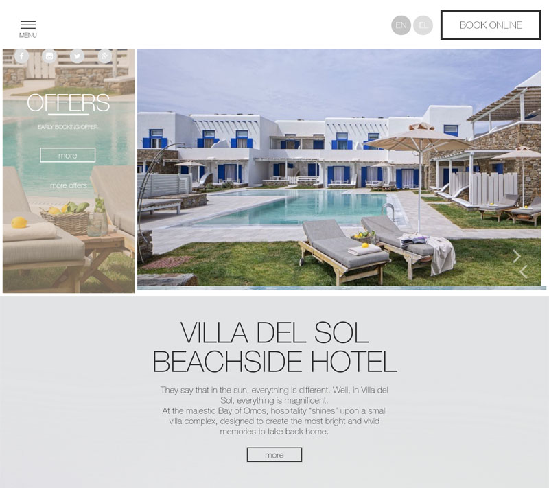 Holiday villa web design